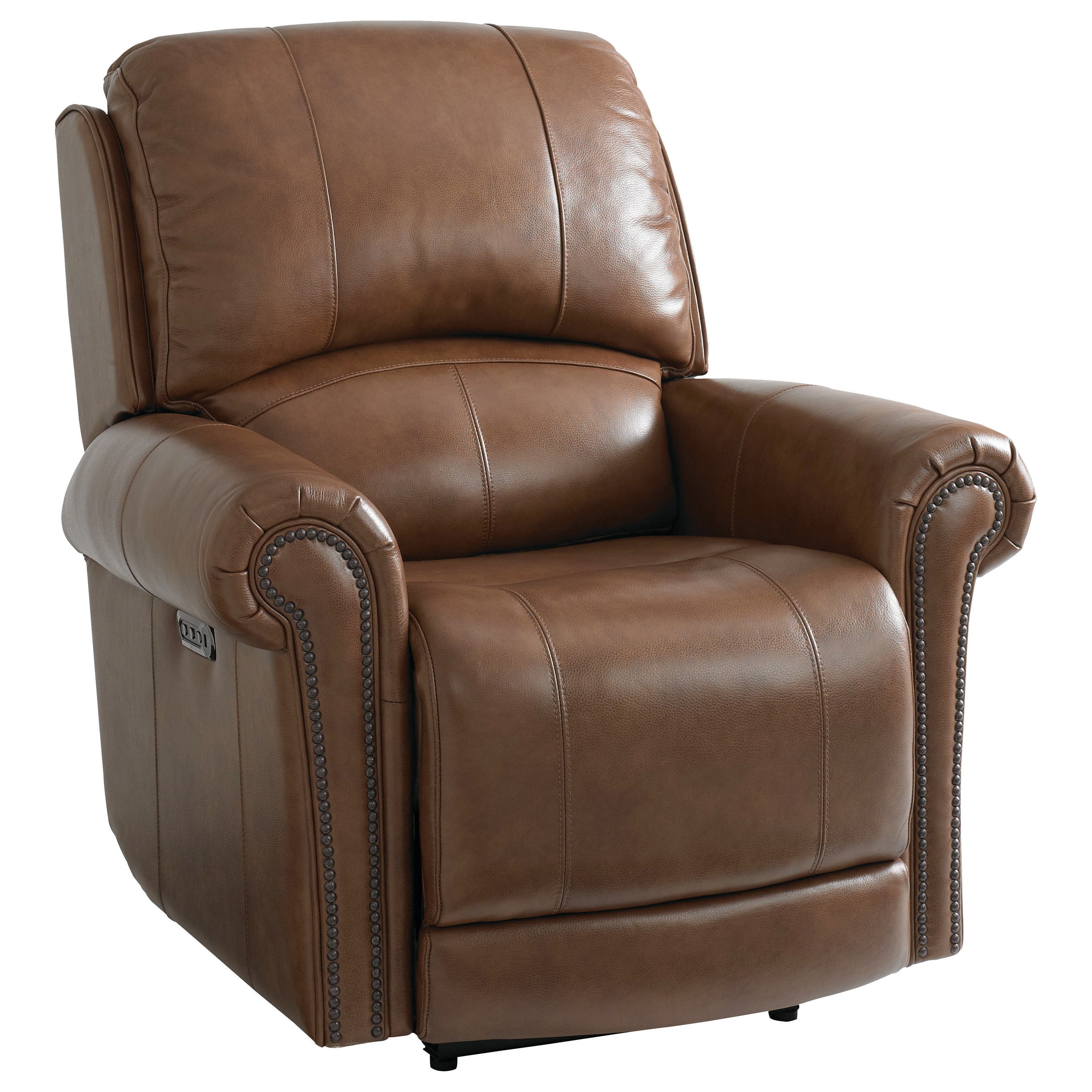 Bassett Olsen Club Level Traditional Power LayFlat Recliner with Power Headrest and Lumbar